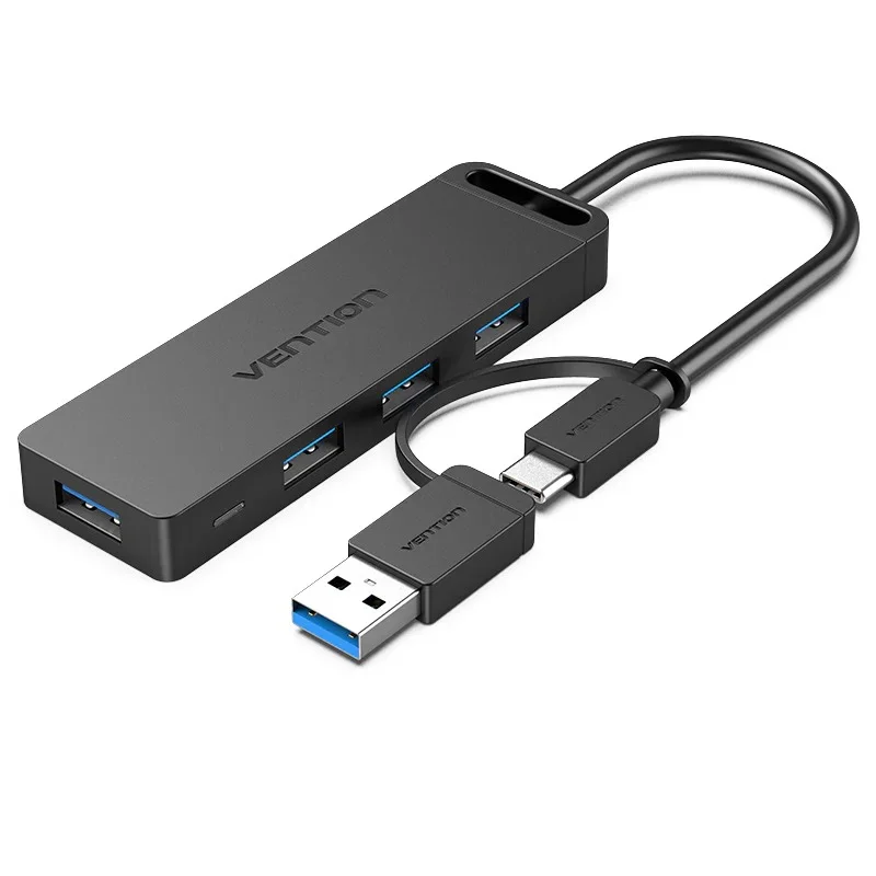 Vention 4-Port USB 3.0 Hub 0.5M Black- VEN CHKBB