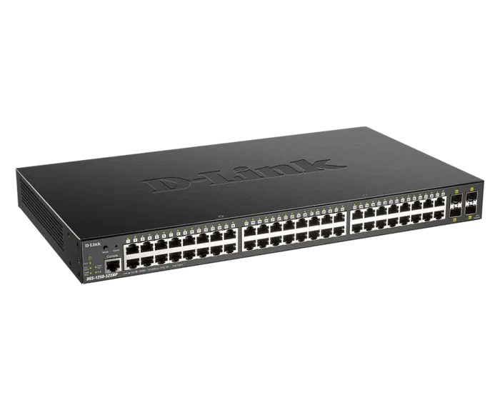 D-Link DGS-1250-52XMP 52-Port Gigabit PoE Switch with 4 SFP+ Ports