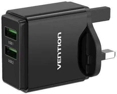 Vention Two-Port  USB(A+C) Wall Charger 18W/20W-VEN QC67-UK-B