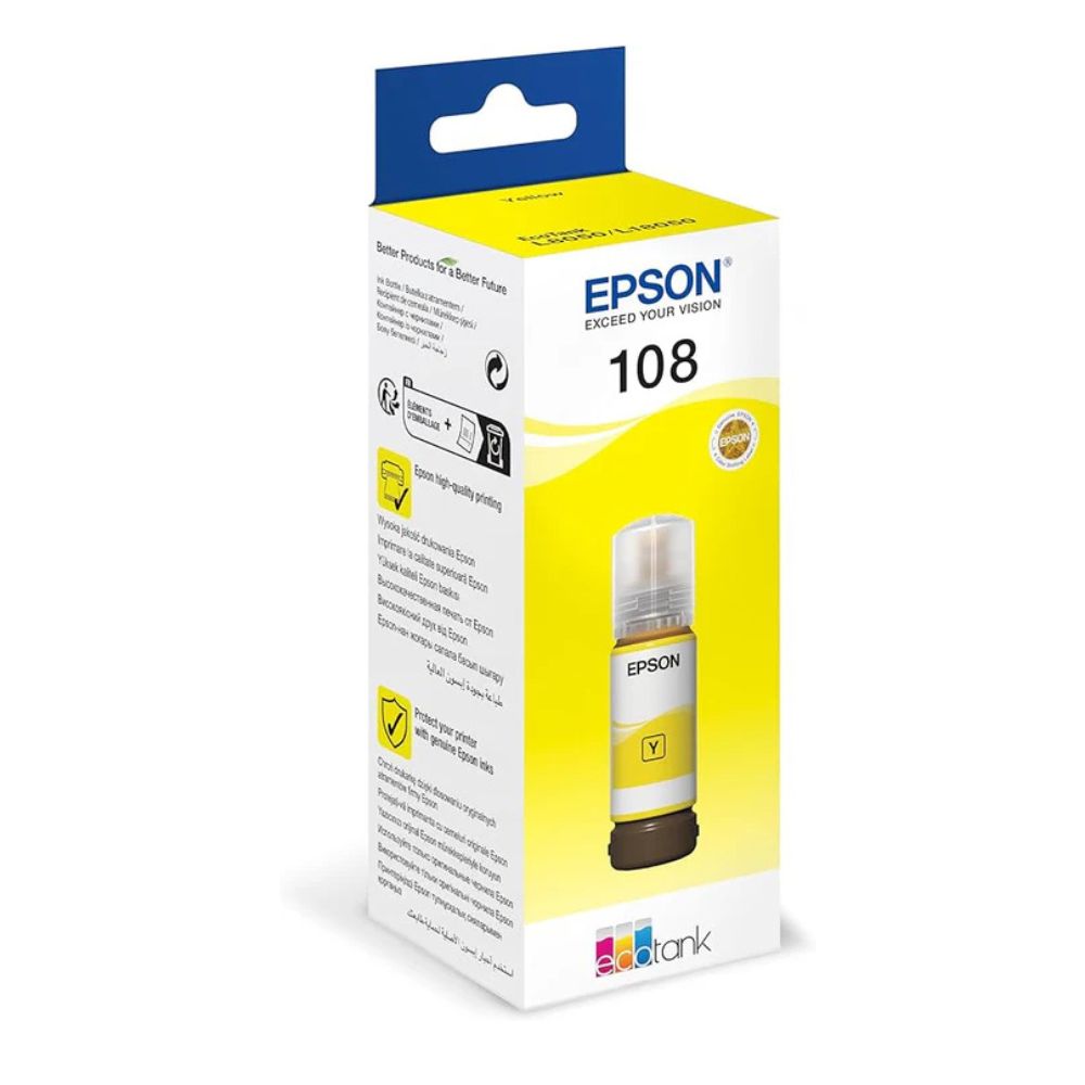 EPSON 108 Yellow for L18050, L8100 and L8050 - 70ml - C13T09C44A
