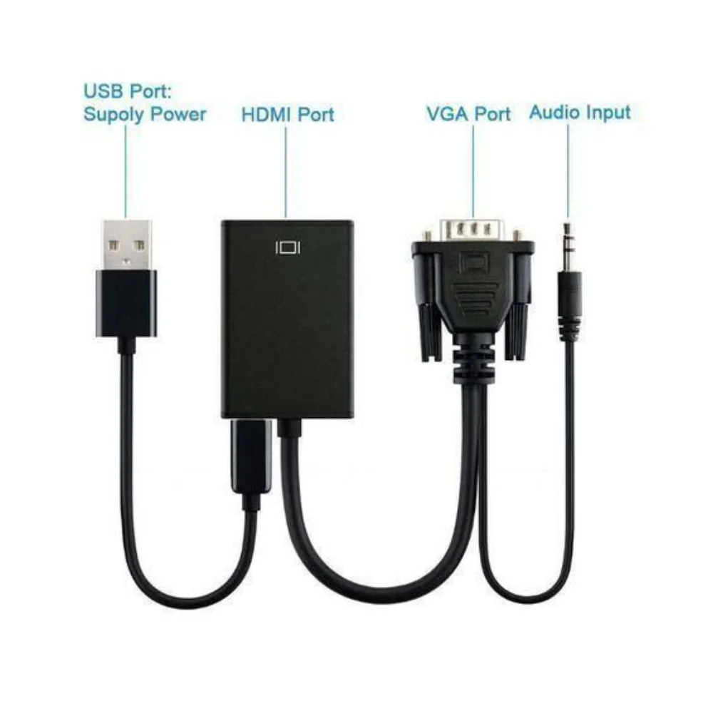 Vention  HDMI to VGA Cable with Audio Output & USB Power Supply 1.5M VEN ABIBG