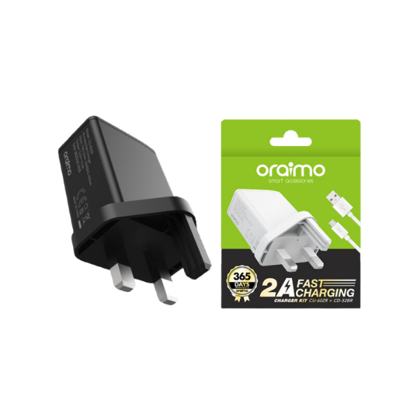 Oraimo CU-60ZR+CD-52BR Charger Kit UK 2A-black