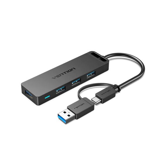 Vention Type-C to 4-Port USB 3.0 Hub Black 0.5M ABS Type VEN TGKBD