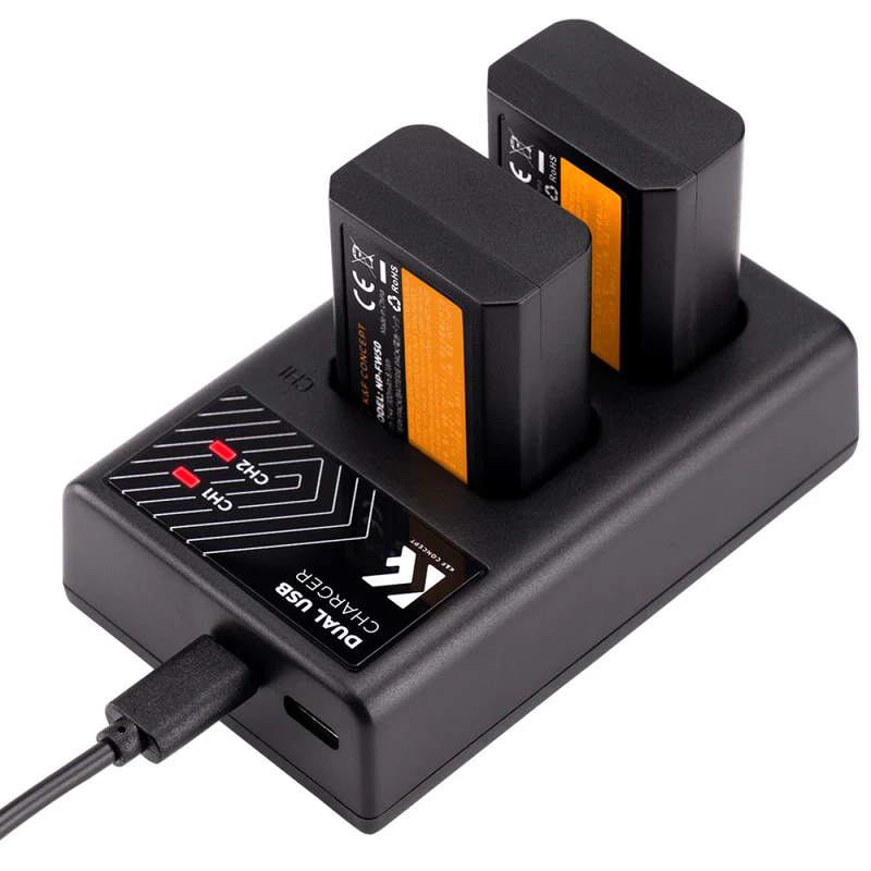K&F NP-FW50 DUAL BATTERY & CHARGER-KF28.0015