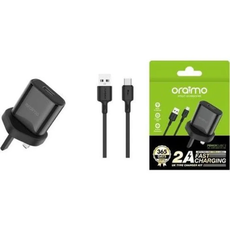 Oraimo CU-60ZR+CD-52BR Charger Kit UK 2A-black