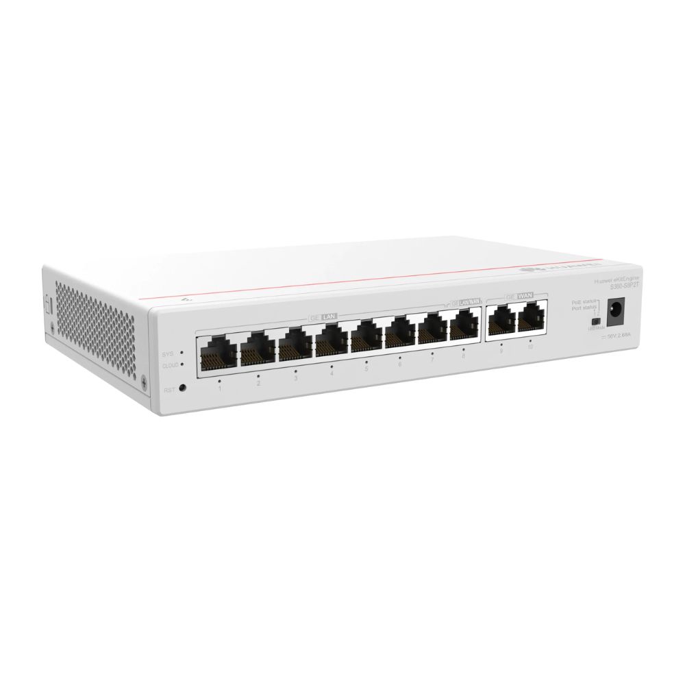 Huawei eKit S380-S8T2T Network Gateway – 2*GE WAN, 8*GE LAN, up to 250 users