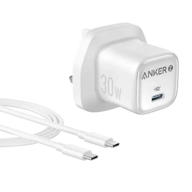 ANKER ZOLO CHARGER (30W,P.D 3.0 WITH CABLE) WHITE