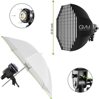 GVM P80S II 4 LIGHT 4 X P80S FIXTURE LED VIDEO LIGHT