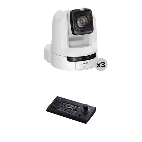 Canon CR-N300 4K PTZ 3-Camera Kit with RC-IP100 Controller