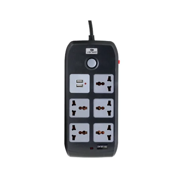 Lightwave Extension Socket- 3 Metres 5 WAY 220V/250V / 10A 2500W LW EXT 52U
