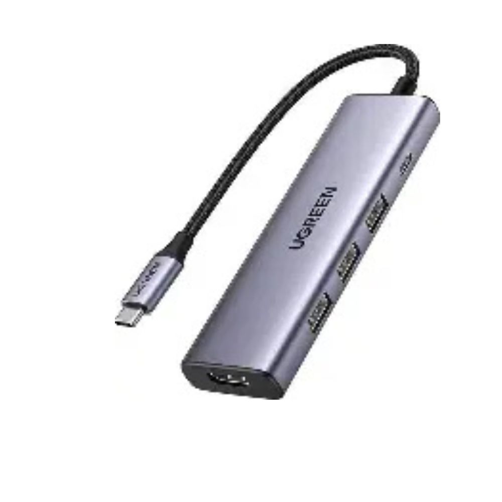 UGREEN CM511 5 -In -1 docking Station- USB-C to  3*USB 3.0 (100W)- Gray 15596