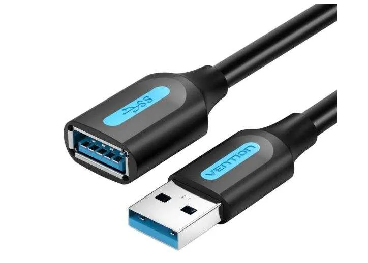 Vention USB 3.0 A Male to A Female Extension Cable 3M Black- VEN CBHBI