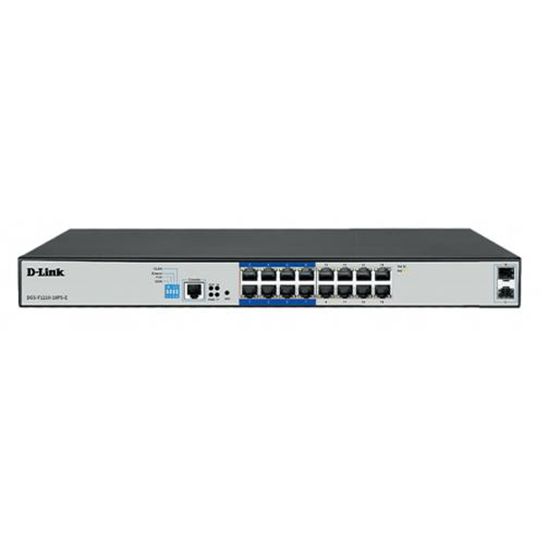 D-Link DGS-F1210-18PS-E 16-port Gigabit Long Range 250m PoE+ Smart Switch–DGS-F1210-18PS