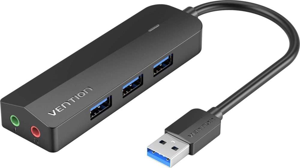 Vention 3 PORTS USB 3.0 HUB 0.15M with LAN Black-VEN CHNBB