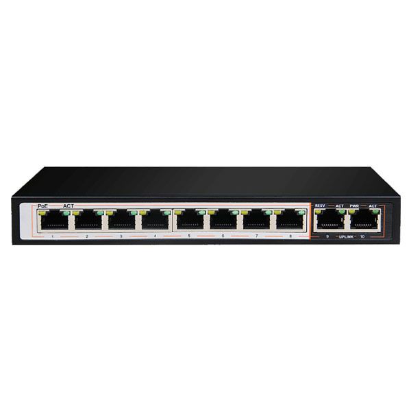 D-Link DGS-F1010P-E 250M 10-Port 1000Mbps Switch with 8 PoE Ports + 2 Uplink Ports