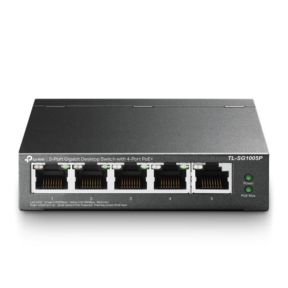 TP-Link 5-Port Gigabit Desktop Switch with 4-Port PoE - TL-SG1005P