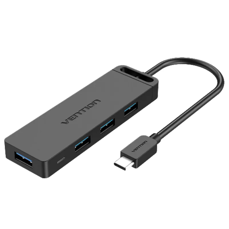 Vention Type-C to 4-Port USB 3.0 Hub Black 0.15M ABS Type  VEN TGKBB