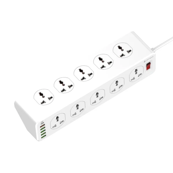 Lightwave Extension Socket- 2 Metres 10 WAY 220V – 250V / 10A 2500W LW EXT 106U