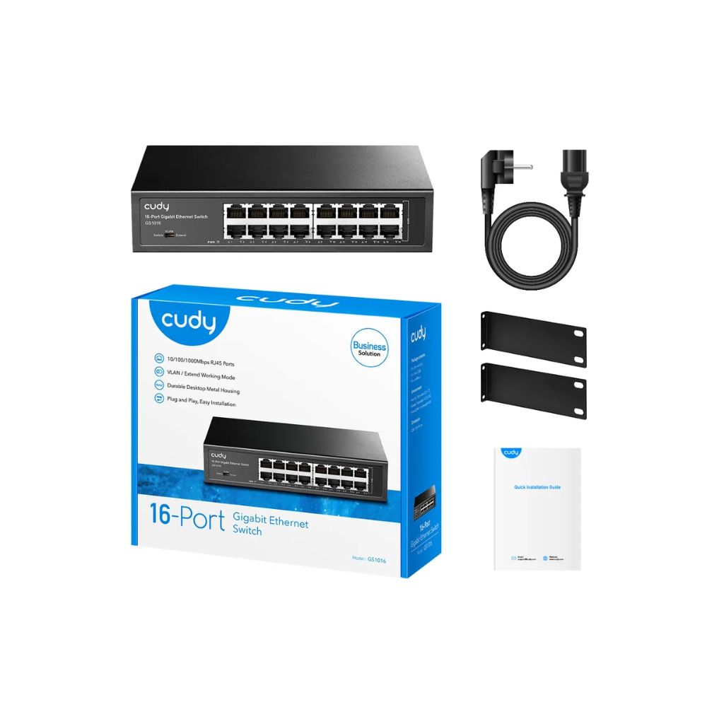 CUDY 16-PORT Gigabit Ethernet (10/100/1000)metal switch CUDY GS1016