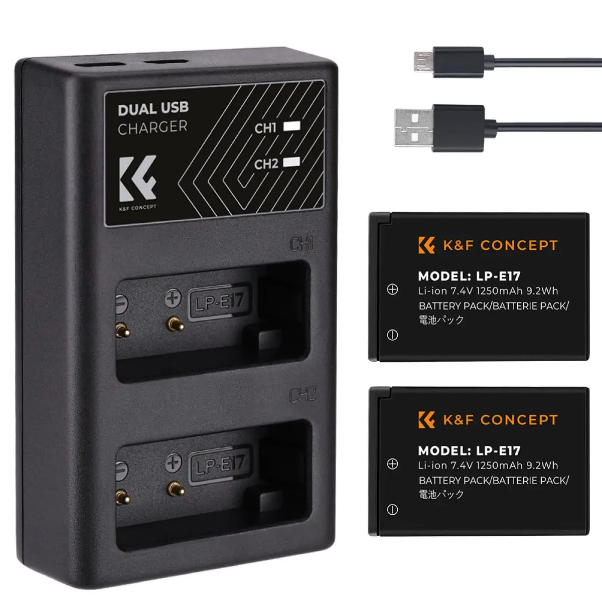 K&F LP-E17 DUAL BATTERY & CHARGER-KF28.0014