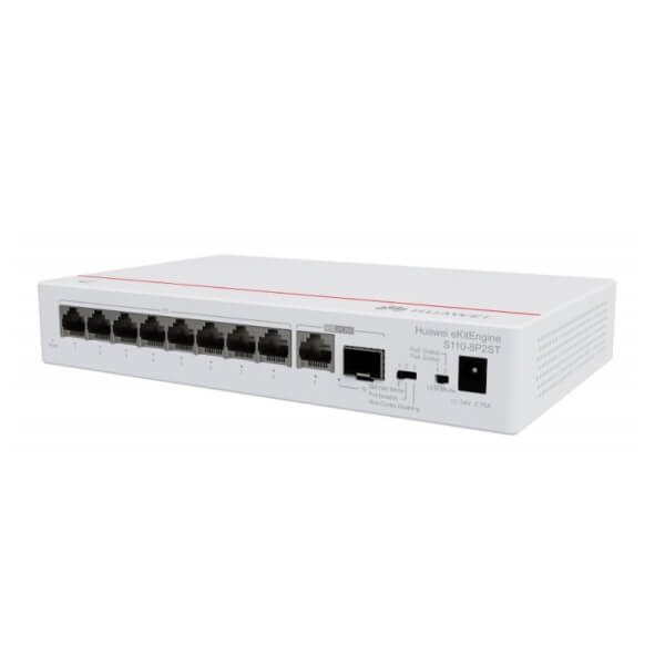 Huawei S110-8P2ST PoE 8-Port Gigabit Network Switch-8*10/100/1000 BASE-T Ports