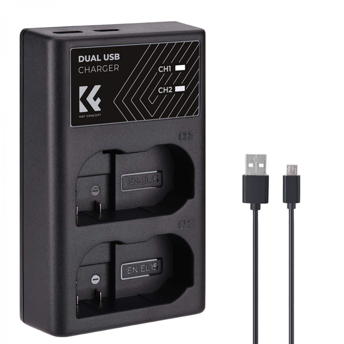K&F EN-EL15 DUAL CHARGER-KF28.0006