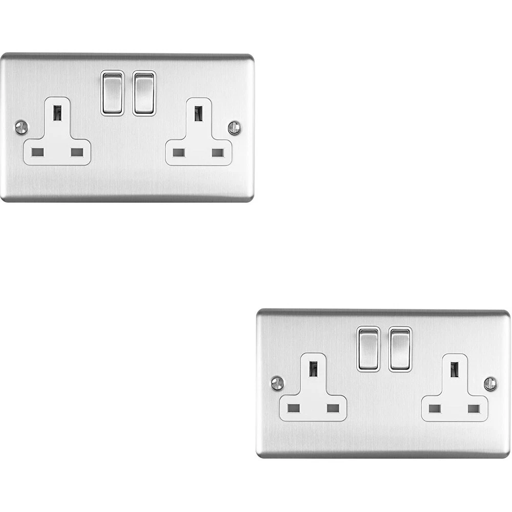 Powermax Metallic Socket M406 13A 2gang