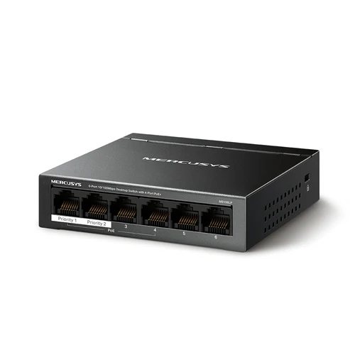MERCUSYS 6-Port 10/100Mbps Desktop Switch with 4-Port PoE+ - TL-MS106LP