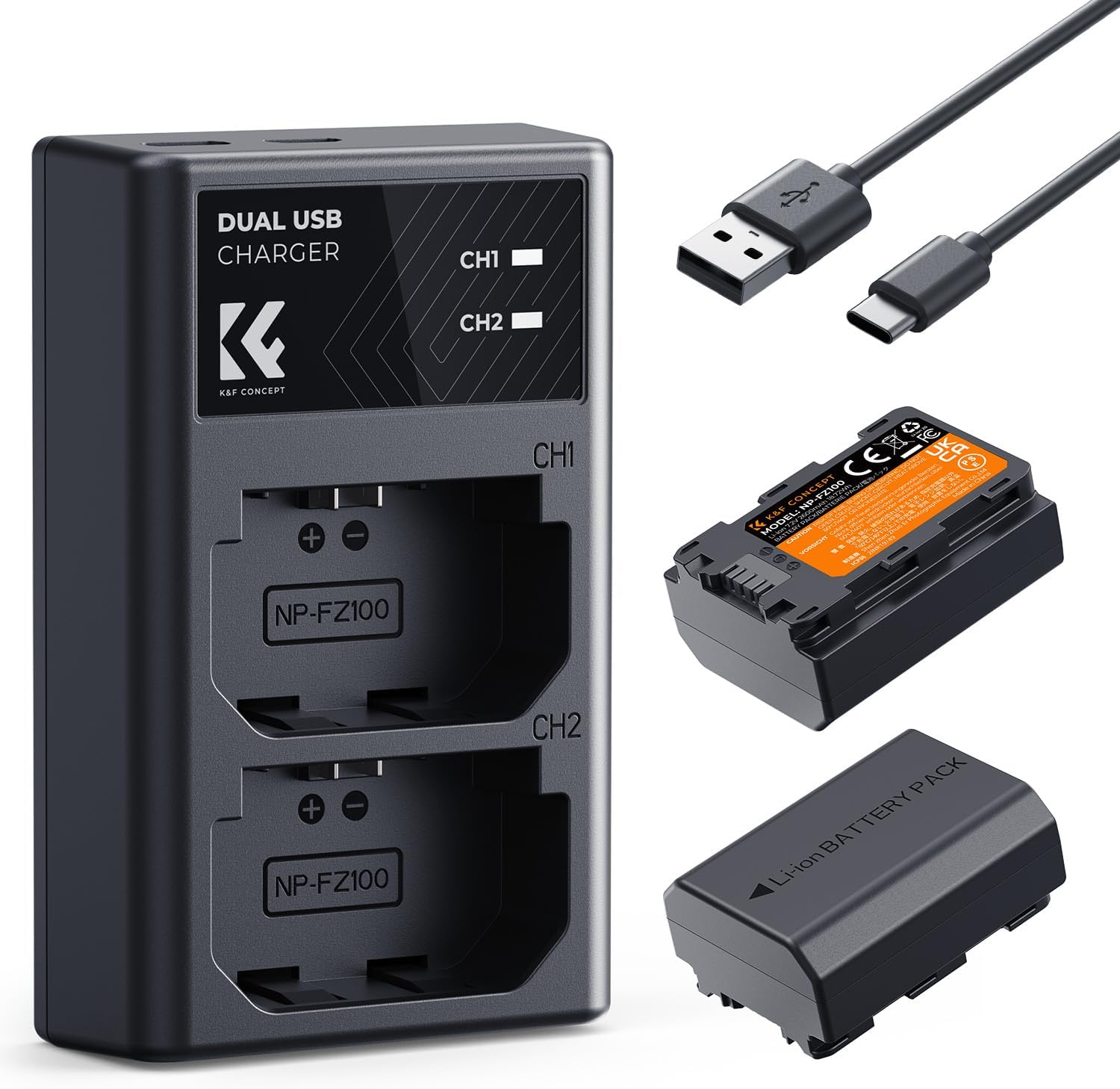 K&F NP-FZ100 DUAL BATTERY & CHARGER-KF28.00016