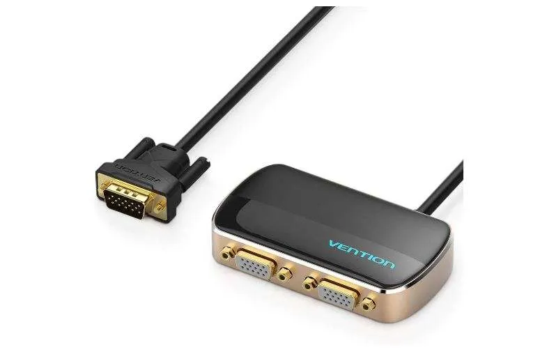 Vention 1 In 2 Out VGA Splitter 1M Black- VEN DBABF