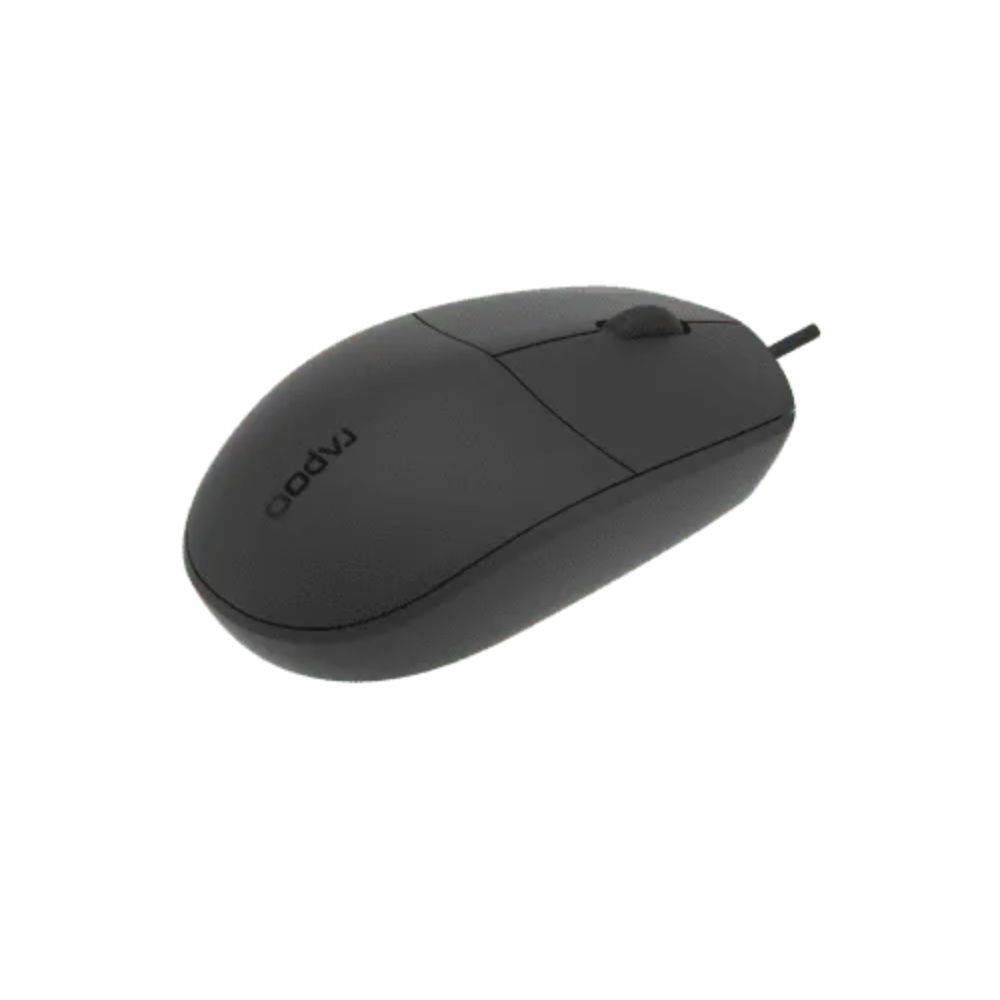 Rapoo Wired Ambidextrous Mouse Full Size N200 - Black