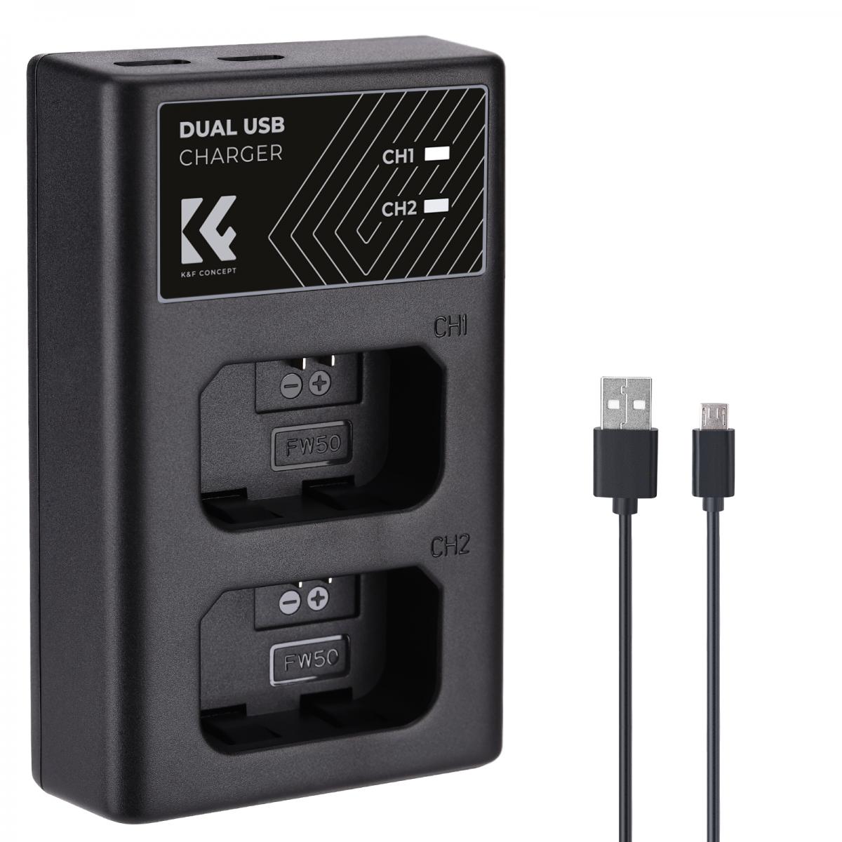 K&F NP-FW50 DUAL CHARGER-KF28.0009V1