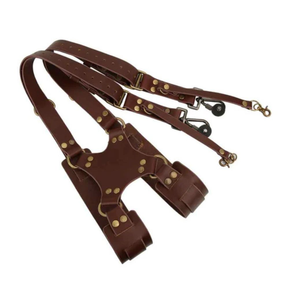 MSHIPI DOUBLE LEATHER CAMERA STRAP