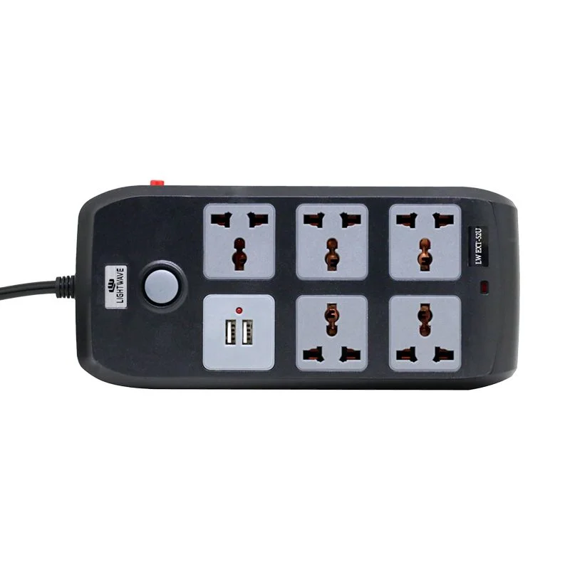 Lightwave Extension Socket- 3 Metres 5 WAY 220V/250V / 10A 2500W LW EXT 52U