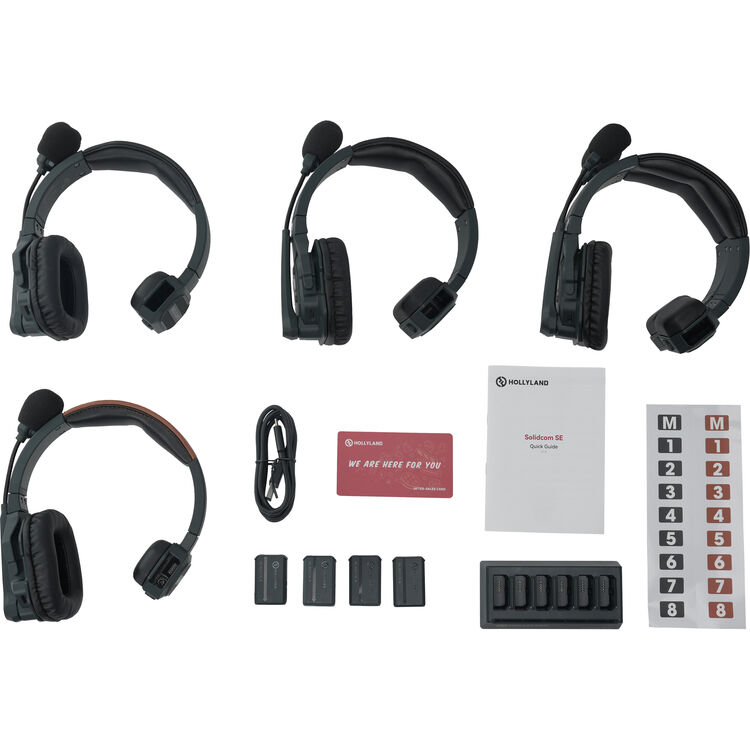Hollyland Solidcom C1-4S Full-Duplex Wireless DECT Intercom System with 4 Headsets