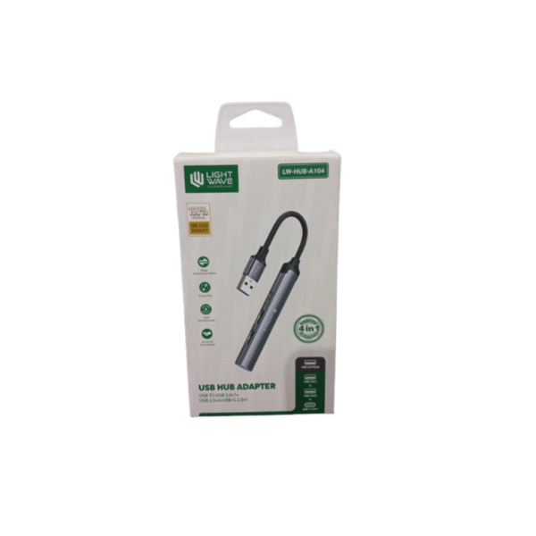 Light Wave  4-in-1- USB Hub Adapter  Type-C / 0.12M Cable-LW-HUB-A104