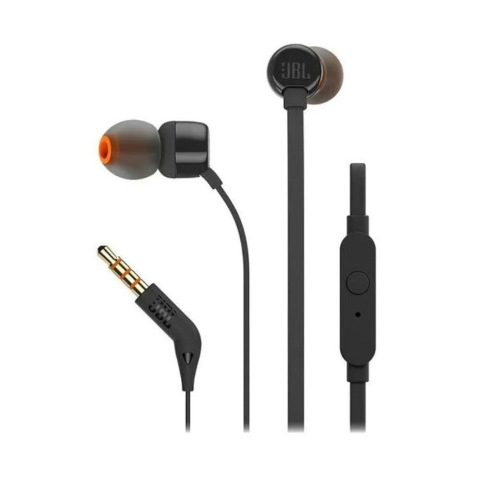 JBL TUNE 110 Earphones Black - JBLT110BLK