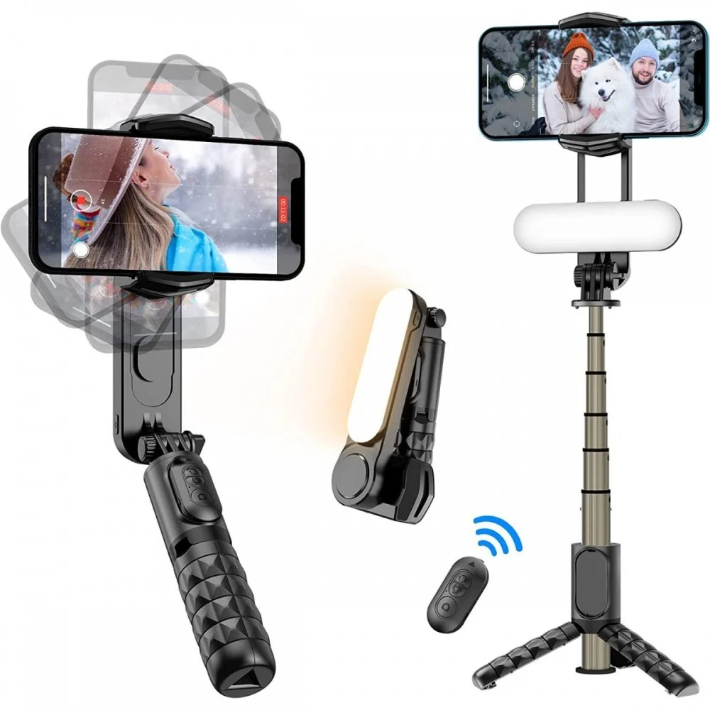 K&F SMARTPHONE GIMBAL STABILIZER WITH DETACHABLE LIGHT TRIPOD