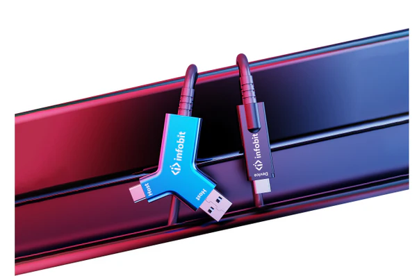 Infobit iFibre Y1O – USB 3.2 A+C to C Active Optical Fibre Cable