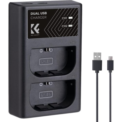 K&F Concept EN-EL15 EN-EL15A EN-EL15B 2 Pack Battery and Charger for Nikon
