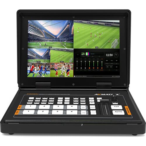 AVMATRIX PVS0403U 4-Channel SDI & HDMI Video Switcher with 10.1″ Monitor