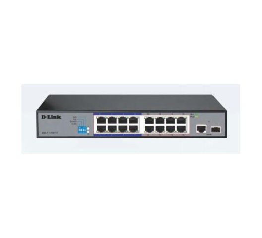 D-Link DES-F1016P-E 16-Port Fast Ethernet 250m PoE+ Switch