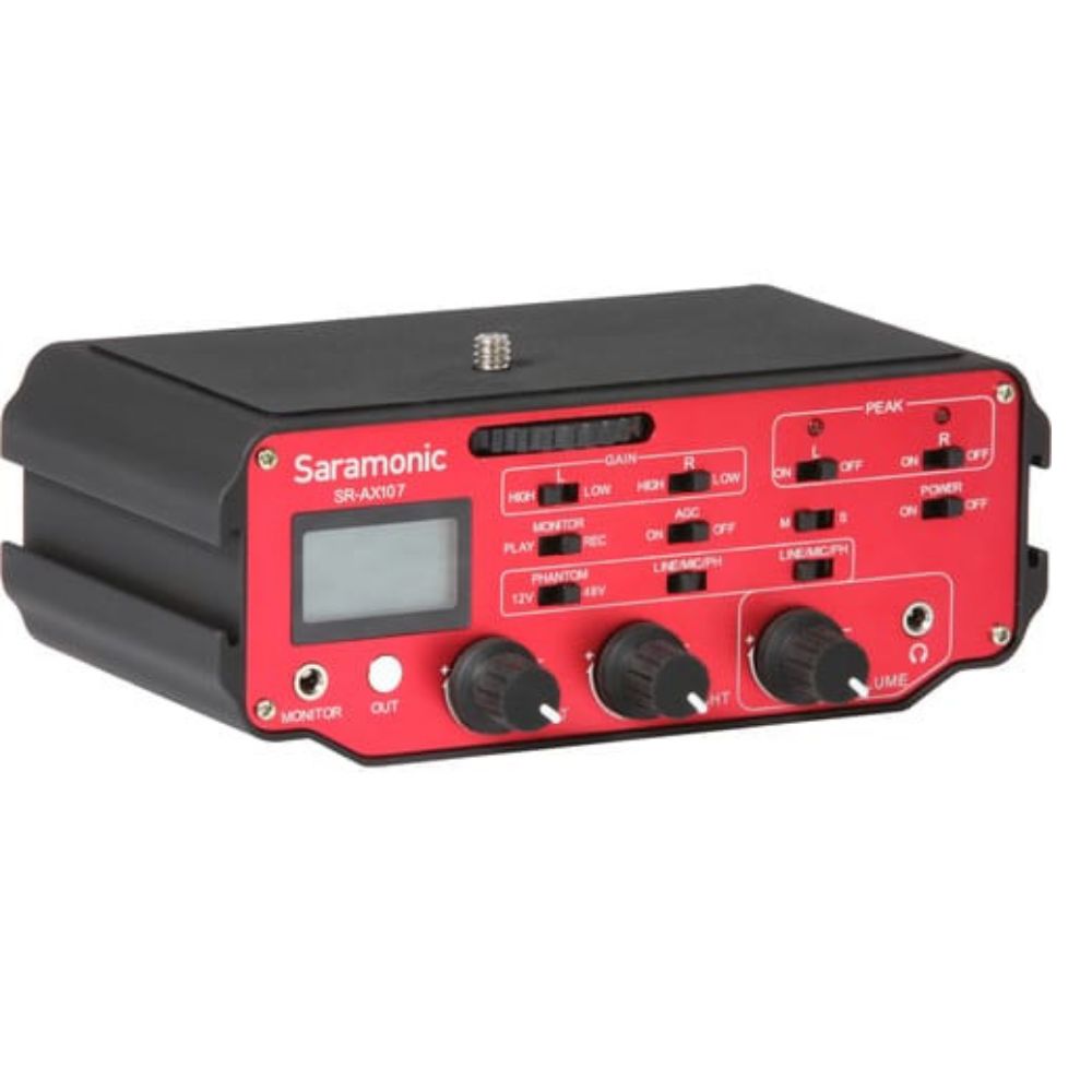 SARAMONIC SR-AX107 TWO-CHANNEL AUDIO MIXER ADAPTER