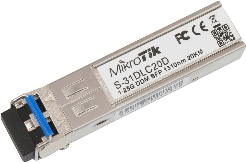 MikroTik S-31DLC20D SFP (1.25G) Module 20KM Single Mode - Gallery Image 1