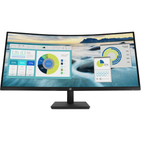 HP P34hc G4 34" WQHD Curved USB‑C Monitor – 21Y56AS - Gallery Image 1