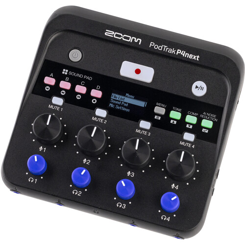 Zoom PodTrak P4next Portable Multitrack Podcast Recorder - Gallery Image 2