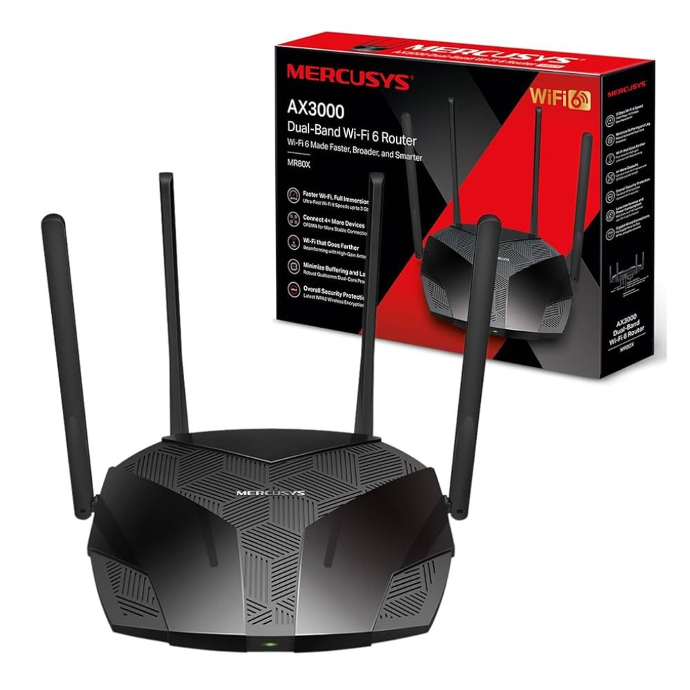Mercusys MR80X AX3000 Dual-Band Wi-Fi 6 Router - Gallery Image 1