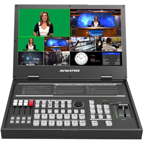 AVMATRIX PVS0615U Portable 6-Channel Switcher with USB Streaming & 15.6″ Display - Gallery Image 1